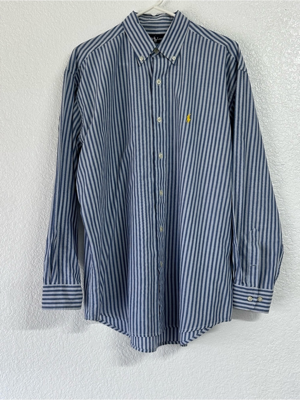 VTG Polo Ralph Lauren Black 100% Cotton Mens Button Down Shirt Sz Large (S5)